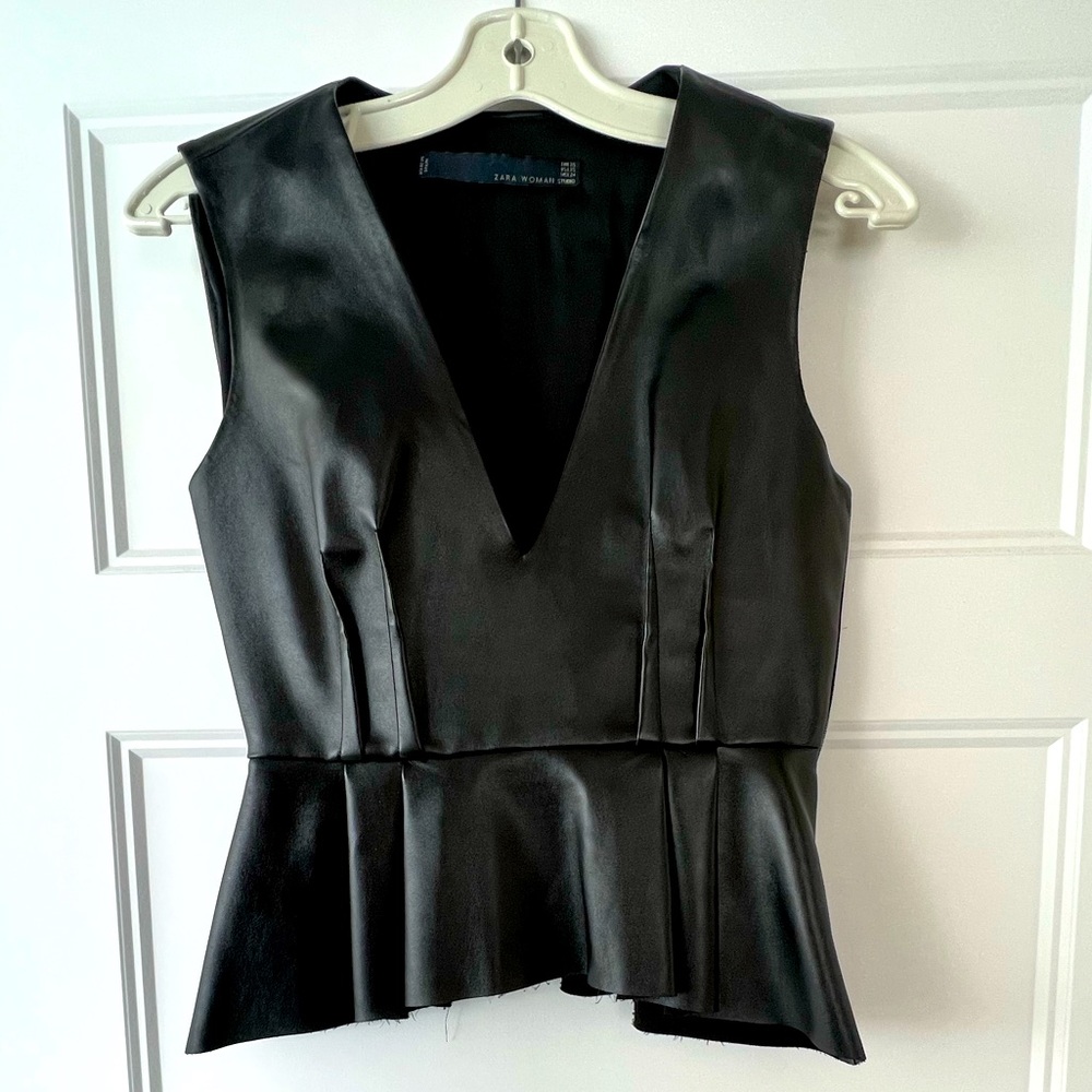 Zara faux leather top
